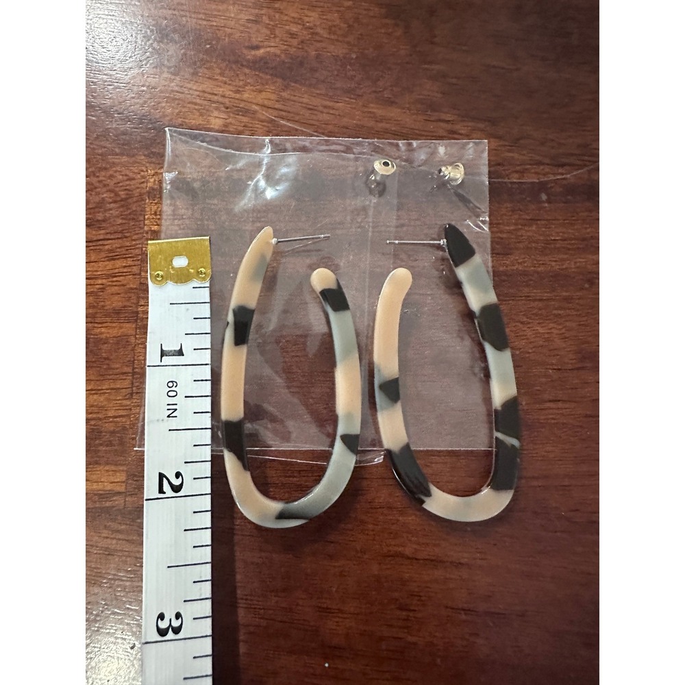 Tortoise Shell Hoop Earrings Trendy Acrylic Teardrop Dangle Statement
